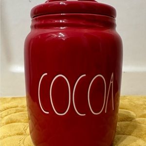 Rae Dunn Red Cocoa Canister.